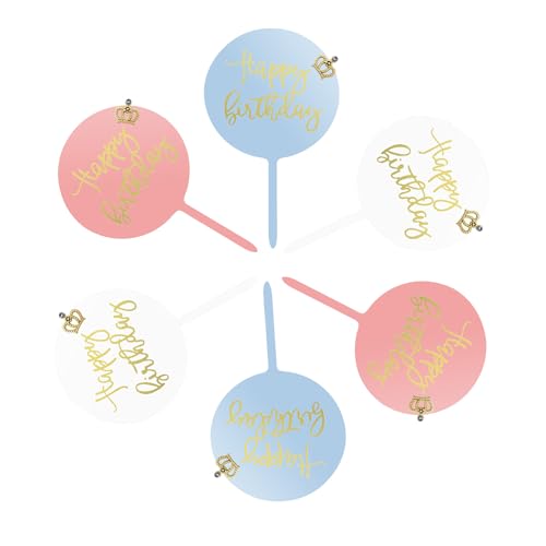 12Pcs Happy Birthday Cake Topper, Runde Acryl Geburtstag Cupcake Topper Kuchen Pick Dekorationen für Geburtstagsfeier Kuchen Desserts Gebäck 12Pcs Happy Birthday Cake Topper, Runde Acryl Geburtstag Cupcake Topper Kuchen Pick Dekorationen für Geburtstagsfeier Kuchen Desserts Gebäck von Gearific