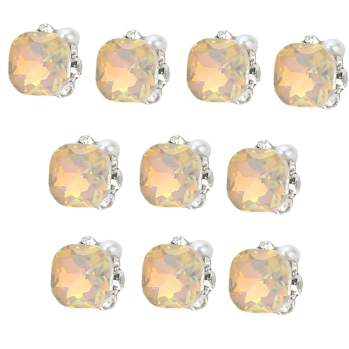 10 Stücke Nagelkunst Strasssteine ​​Herzform Charms Short Quadrat Charms Dekorationen von Geavonyg