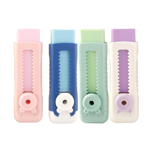 4pcs Retractable Radiergummis Nachfüllbar Farbenfrohen Radiergummi Mit Versenkbarem Ärmel Easy Löschen Des Kunstrotlers Zum Schreiben Von Radiergummiern Für Schüler Für Schüler von Geavonyg