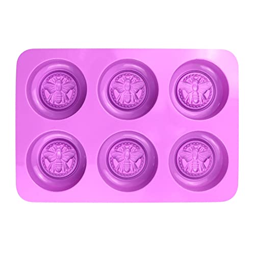 6-teilige Runde Biene Silikon Schimmel Kerze Aromatherapie Seife Herstellung Schimmel Schokoladen Moon Kuchen Dekorationswerkzeug Versorgt Silikonform Für Kerzenherstellung von Geavonyg