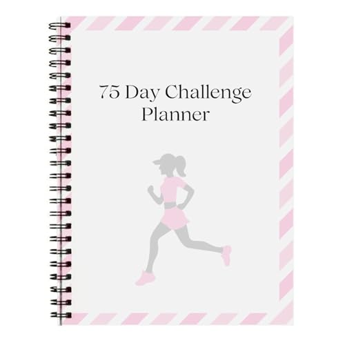 75 Tage Herausforderungsplaner Twin Wire Binding Daily Planer 21x14cm Fitness Workout Diät Reading Tracking Journal Notebook Workout Journal Für Erwachsene von Geavonyg