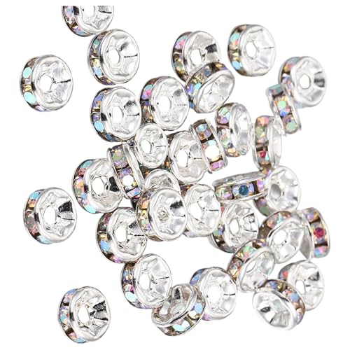 8 Mm Kristall Strasssteine ​​Spacer Perlen Rondelle Lose Abstandshalterperlen Für Schmuckherstellung Und Handwerk Enthusiasten von Geavonyg