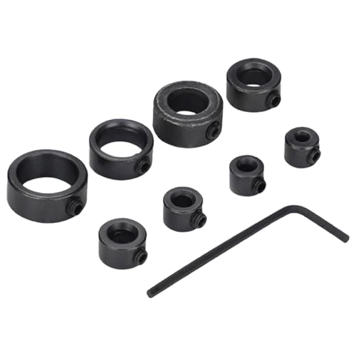 8pcs Kohlenstoffstahlbohrer Bitgrenze Ringe Stoppen Kragen Mit Schraubenschlüssel Zur Steuerung Der Tiefe In Holzbearbeitung Und Handwerksprojekten Split Ringe Bohrtiefe Tiefengrenze von Geavonyg