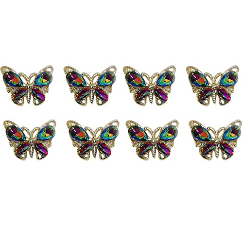 8x Butterfly Nagel Charms Crystal Charms Manicure Art Juwerly Kunstdekorationen Für Frauen Mädchen von Geavonyg