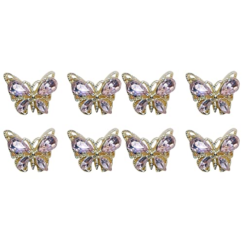 8x Butterfly Nagel Charms Crystal Charms Manicure Art Juwerly Kunstdekorationen Für Frauen Mädchen von Geavonyg