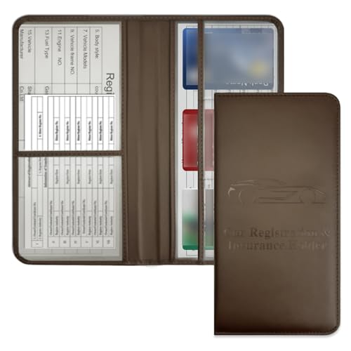 Autodokumentpapier Ordner Wasserdichtes PU Leder Fahrzeug Registrierungsorganisator Fahrzeug Papier Beschützer 5.15x9.56inch Auto Papierarbeit Aufbewahrungstasche von Geavonyg