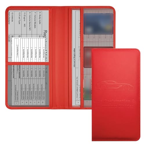 Autodokumentpapier Ordner Wasserdichtes PU Leder Fahrzeug Registrierungsorganisator Fahrzeug Papier Beschützer 5.15x9.56inch Auto Papierarbeit Aufbewahrungstasche von Geavonyg