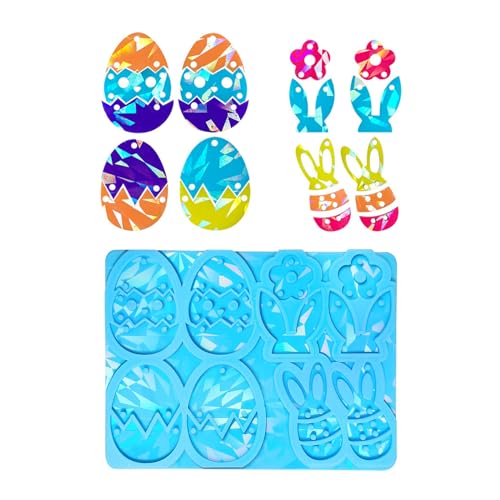 Flexible Harzgussform Schimmelholz Schattenschatten Silikonform Kaninchen Eier Anhänger Schlüsselbund Schmuck Silikon Für Kunst Und Kunsthandwerk von Geavonyg