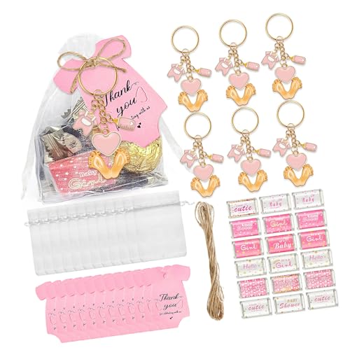 Geavonyg 6/20pieces Baby Füße Anhänger Keychain Set Mit Kordelbeutel Dankes Etikett Aufkleber Für Hochzeitsbabys Thank You Label Geavonyg 6/20pieces Baby Füße Anhänger Keychain Set Mit Kordelbeutel Dankes Etikett Aufkleber Für Hochzeitsbabys Thank You Label von Geavonyg