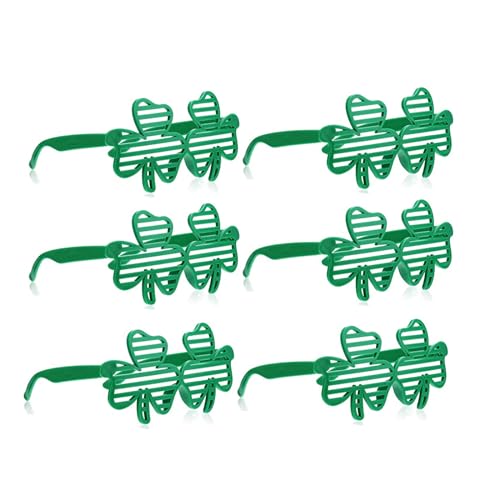 Geavonyg 6PCS Patricks Day Shamrock Brille Feiertagsfenster Blinds Brillen Für Paraden Und Versammlungen Feiern Mit Themenfensterbrillen von Geavonyg