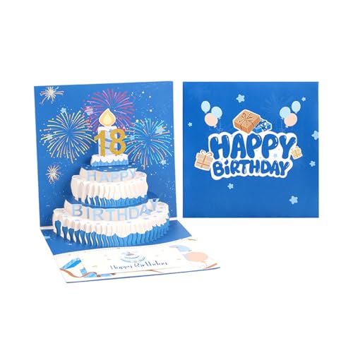 Geavonyg Elegante Geburtstagskarte Mit Umschlag Happy Cake Paper Card Mit Funkeln von Geavonyg