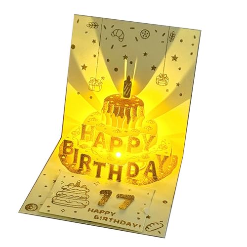 Geavonyg Musical Happy Birthday Card Mit Licht Und Sound Grußlicht Und Musik Für Kid Adult Musical Grußkarte von Geavonyg
