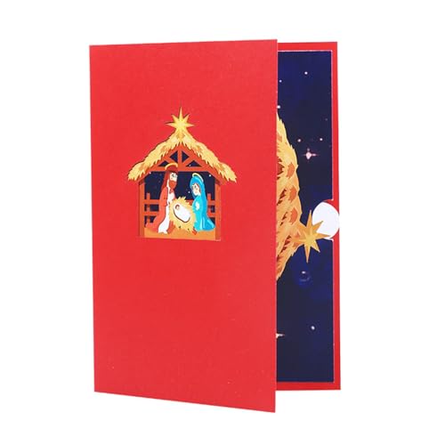 Handgefertigte Weihnachts Popup Grußkarte Die Schöne Festivalszene Zeigt Um Warme Wünsche Familie Und Freundes Geschenk Zu Senden von Geavonyg