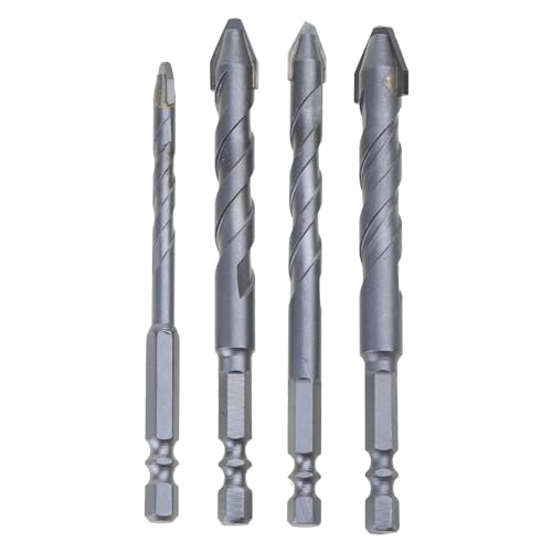 Sammlung Von 4 Zähigkeit Mauerwerk Drill Bit Profis 6/8/10/12mm Twist Bit Für Enthusiasten Handwerksmännchen Werkzeug Stärke Exzentrisch von Geavonyg