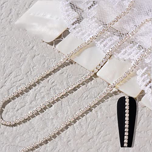 Skalierbares Glanz Strasssteine ​​Perl Nägel Edelsteinkette Nägelkunst Dekorationen Charm Juwely Manicure Design Accessoires Gold Kette Für Frauen Männer von Geavonyg