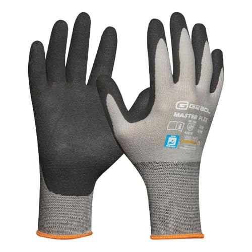 Gebol Master Flex | Arbeitshandschuhe für den universellen Einsatz | Nitrilhandschuhe dermatologisch getestet | Für Herren | Größe XL (Gr 10) | Grau | 1 Paar von Gebol