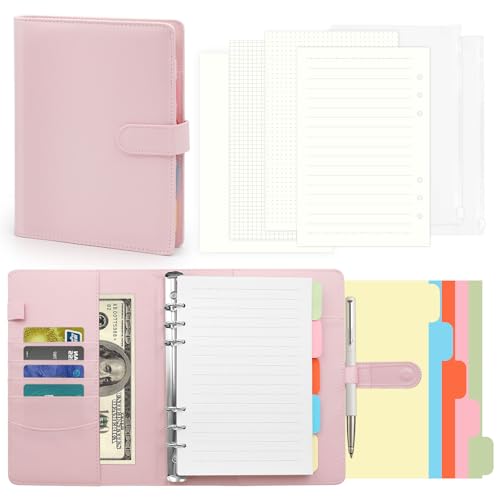 A5 Ringbuch,A5 Ringbuch Nachfüllbar,A5s Binder Notizbuch,135 Blätter A5S Nachfüllpapier,PU Leder Binder Notizbuchs,Notizbuch A5S Mit Bindertaschen,Budget Planner Notizbuchs für Büro,Schule (Pink) A5 Ringbuch,A5 Ringbuch Nachfüllbar,A5s Binder Notizbuch,135 Blätter A5S Nachfüllpapier,PU Leder Binder Notizbuchs,Notizbuch A5S Mit Bindertaschen,Budget Planner Notizbuchs für Büro,Schule (Pink) von Gebrazy