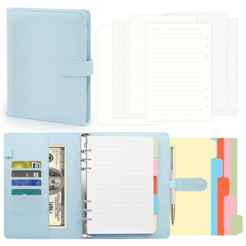 A5 Ringbuch,A5 Ringbuch Nachfüllbar,A5s Binder Notizbuch,135 Blätter A5S Nachfüllpapier,PU Leder Binder Notizbuchs,Notizbuch A5S Mit Bindertaschen,Budget Planner Notizbuchs für Büro,Schule (Blue) A5 Ringbuch,A5 Ringbuch Nachfüllbar,A5s Binder Notizbuch,135 Blätter A5S Nachfüllpapier,PU Leder Binder Notizbuchs,Notizbuch A5S Mit Bindertaschen,Budget Planner Notizbuchs für Büro,Schule (Blue) von Gebrazy