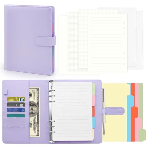 A5 Ringbuch,A5 Ringbuch Nachfüllbar,A5s Binder Notizbuch,135 Blätter A5S Nachfüllpapier,PU Leder Binder Notizbuchs,Notizbuch A5S Mit Bindertaschen,Budget Planner Notizbuchs für Büro,Schule (Purple) A5 Ringbuch,A5 Ringbuch Nachfüllbar,A5s Binder Notizbuch,135 Blätter A5S Nachfüllpapier,PU Leder Binder Notizbuchs,Notizbuch A5S Mit Bindertaschen,Budget Planner Notizbuchs für Büro,Schule (Purple) von Gebrazy