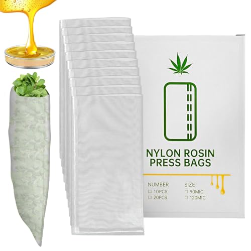 Rosin Bags Nylon 5x10cm - Doppelt Vernähte Presstaschen mit Hochfestem Mesh-Filter für Harzgewinnung & Öl-Extraktion | Professionelle Rosin Zubehör Kolophonium Taschen (20, 120MICRON) von Gebrazy