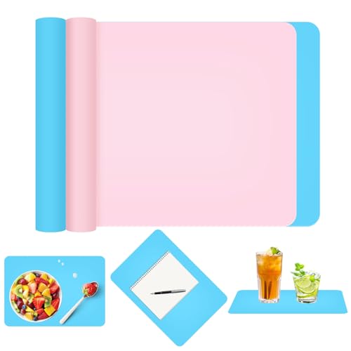 Silikonmatte 50x40 cm, 2 Pcs Silikonmatte für Epoxidharz,Silikon Bastelmatte Für Malen, Epoxidharz Handwerk,Mehrzweck Antihafte Rutschfeste Silikon Unterlage, Platzset, Tischmatte von Gebrazy