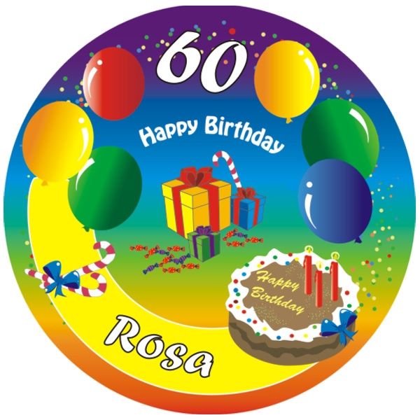Ballonparty Tortenbild mit Name und Alter – rund, E14 Ballonparty Tortenbild mit Name und Alter – rund, E14 von Geburtstagsfee