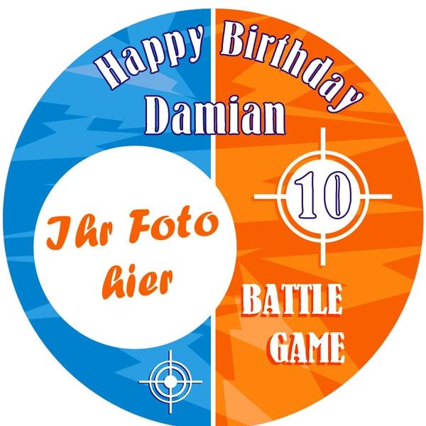 Battle Game Foto Tortenaufleger mit Name u. Alter – rund, E20 Battle Game Foto Tortenaufleger mit Name u. Alter – rund, E20 von Geburtstagsfee