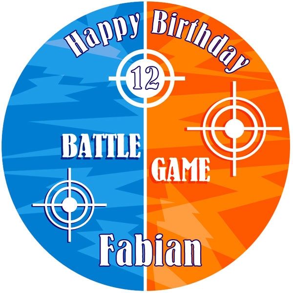 Battle Game Tortenaufleger mit Vorname und Alter – rund, Z24 Battle Game Tortenaufleger mit Vorname und Alter – rund, Z24 von Geburtstagsfee