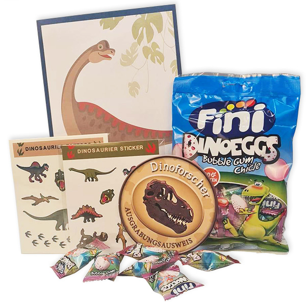 Dinosaurier Geschenkset, 5-tlg. mit Sticker, Tattoos uvm. Dinosaurier Geschenkset, 5-tlg. mit Sticker, Tattoos uvm. von Geburtstagsfee