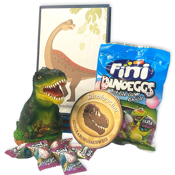 Dinosaurier Geschenkset, 6-tlg. mit Spardose, Sticker, Tattoos uvm. Dinosaurier Geschenkset, 6-tlg. mit Spardose, Sticker, Tattoos uvm. von Geburtstagsfee
