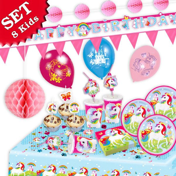 Einhorn Mottoset XXL, 8Kids, 79tlg Einhorn Mottoset XXL, 8Kids, 79tlg von Geburtstagsfee