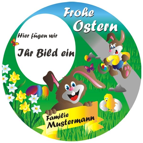 Frohes Osterfest Tortenbild mit Foto, Name – rund, E18 Frohes Osterfest Tortenbild mit Foto, Name – rund, E18 von Geburtstagsfee