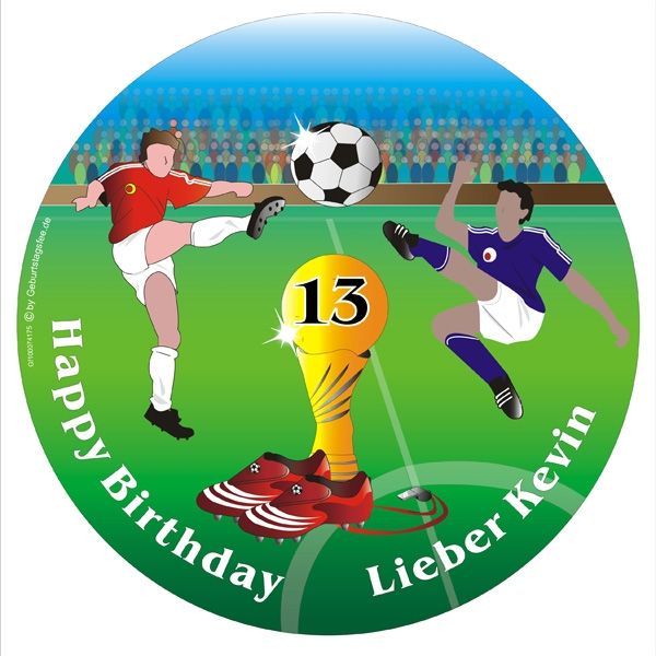 Fußball Tortenaufleger mit Name und Alter – rund, Z24 Fußball Tortenaufleger mit Name und Alter – rund, Z24 von Geburtstagsfee