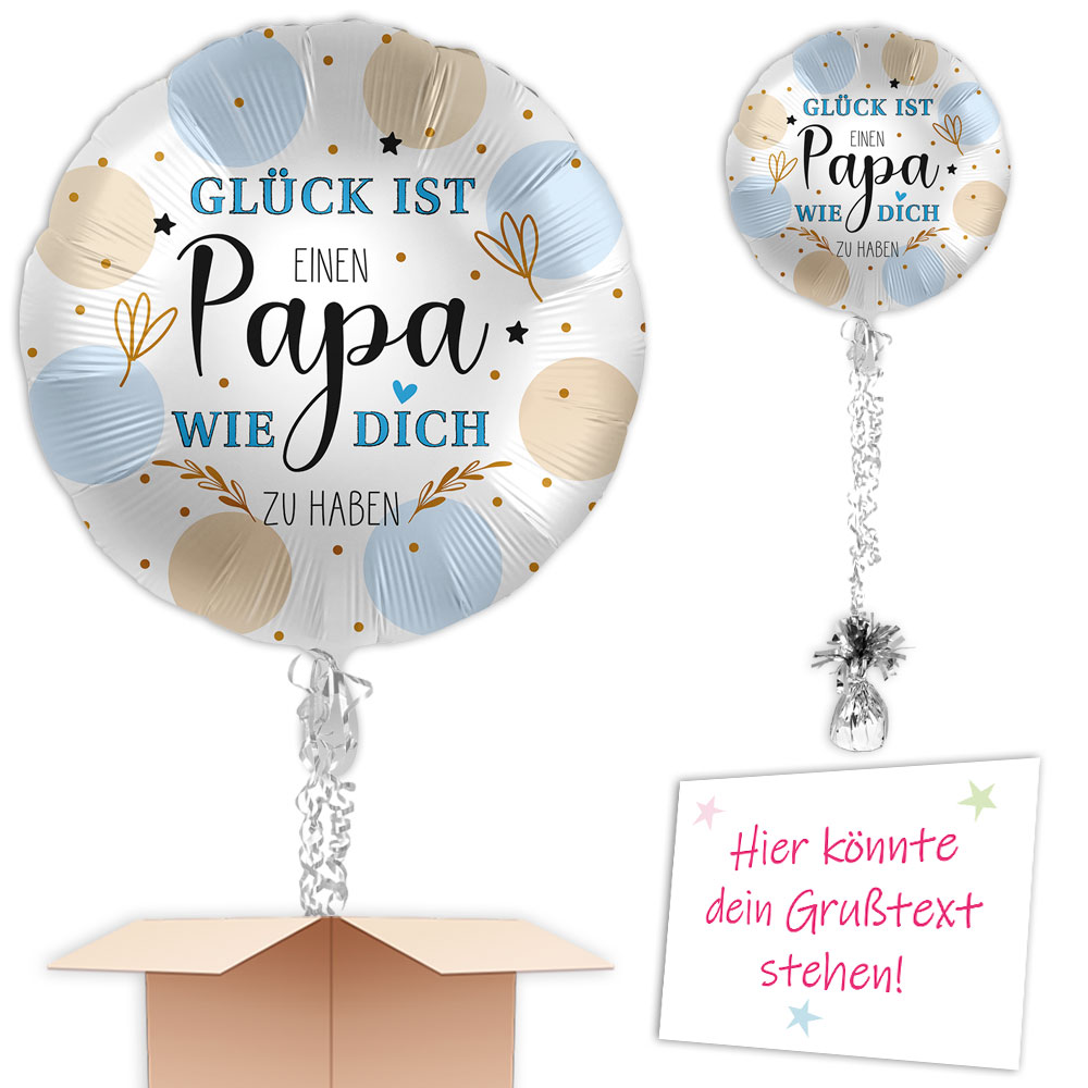 Glück ist ein Papa wie Dich zu haben Helium Ballon gefüllt bestellen Glück ist ein Papa wie Dich zu haben Helium Ballon gefüllt bestellen von Geburtstagsfee