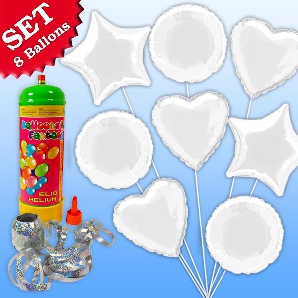 Helium Ballongas Set Weiß, 10tlg Helium Ballongas Set Weiß, 10tlg von Geburtstagsfee