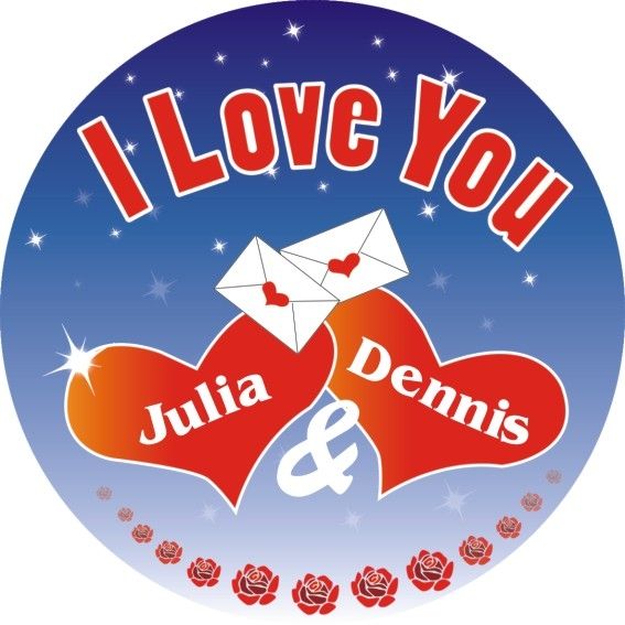 I LOVE YOU Tortenaufleger mit 2 Vornamen in Herzen – rund, Z14 I LOVE YOU Tortenaufleger mit 2 Vornamen in Herzen – rund, Z14 von Geburtstagsfee