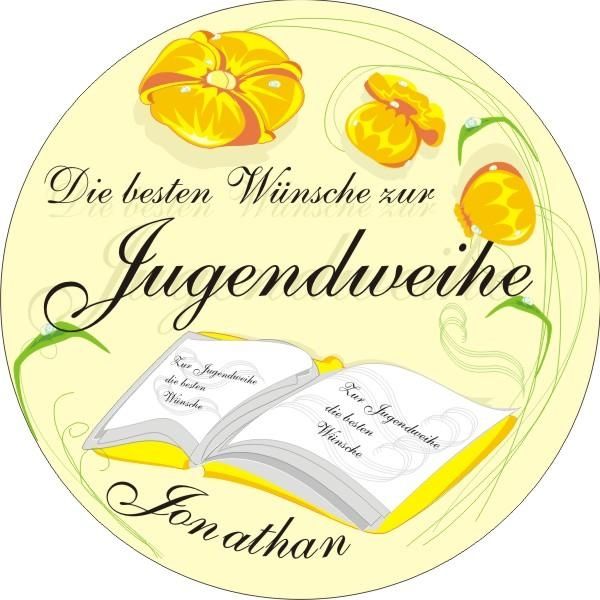 Jugendweihe Tortenbild mit Vorname – rund, Z24 Jugendweihe Tortenbild mit Vorname – rund, Z24 von Geburtstagsfee
