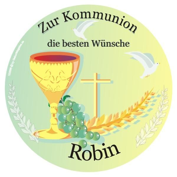 Kommunion Tortenaufleger mit Vornamen – rund, Z20