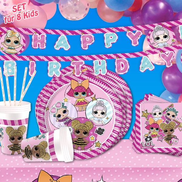 LOL Surprise - Mottopartyset XL, 129-teilig LOL Surprise - Mottopartyset XL, 129-teilig von Geburtstagsfee