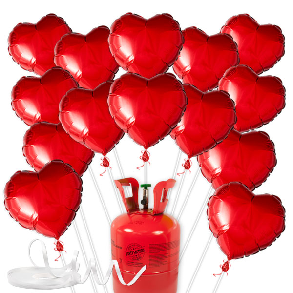 Love Ballongas-Set mit 15 Herzballons Love Ballongas-Set mit 15 Herzballons von Geburtstagsfee