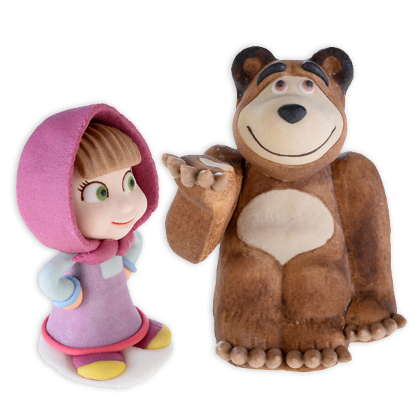 Mascha und der Bär 2 Zuckerfiguren, Tortendekoration Mascha und der Bär 2 Zuckerfiguren, Tortendekoration von Geburtstagsfee