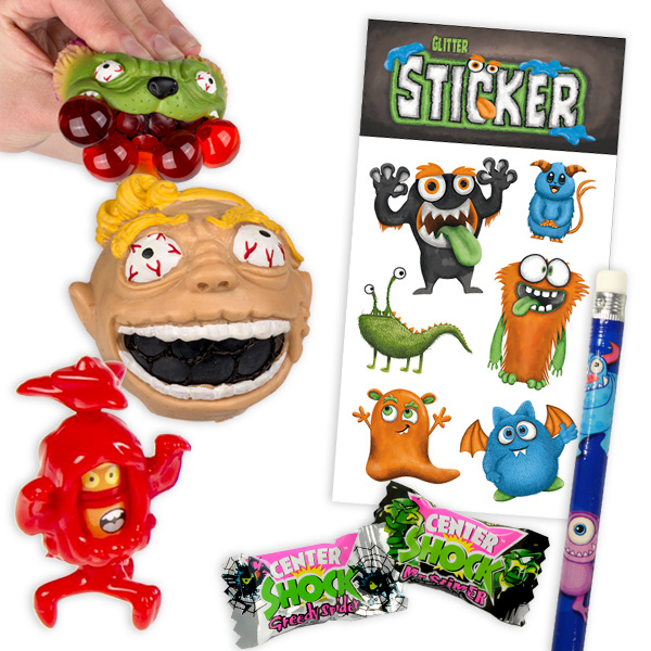 Monster Mitgebselset für 1 Kind, 5 monstermäßige Kleingeschenke