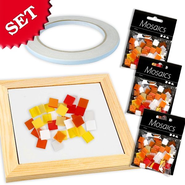 Mosaik Bastelset Mix Orange/Gelb, 300 Mosaiksteine und Klebeband Mosaik Bastelset Mix Orange/Gelb, 300 Mosaiksteine und Klebeband von Geburtstagsfee