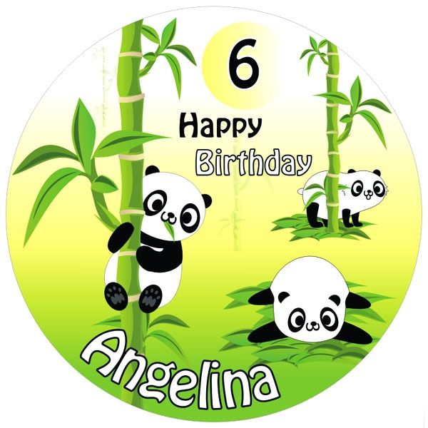 PANDA Tortenaufleger mit Name und Alter, E18 PANDA Tortenaufleger mit Name und Alter, E18 von Geburtstagsfee