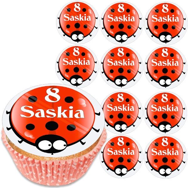 Personalisierte Muffinaufleger, 12er, Mira Marienkäfer, Z12 Personalisierte Muffinaufleger, 12er, Mira Marienkäfer, Z12 von Geburtstagsfee