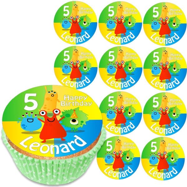 Personalisierte Muffinaufleger, 12er, Monster Party, Z12 Personalisierte Muffinaufleger, 12er, Monster Party, Z12 von Geburtstagsfee