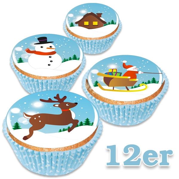 Plätzchenaufleger, Weihnachts-Mix, 12 Stk, O12 Plätzchenaufleger, Weihnachts-Mix, 12 Stk, O12 von Geburtstagsfee