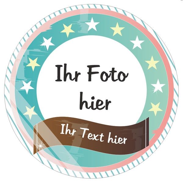 Retro! Foto Tortenaufleger mit Text – rund, Z20 Retro! Foto Tortenaufleger mit Text – rund, Z20 von Geburtstagsfee