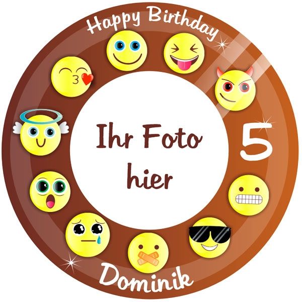 Smile! Foto Tortenaufleger mit Name u. Alter – rund, E18 Smile! Foto Tortenaufleger mit Name u. Alter – rund, E18 von Geburtstagsfee