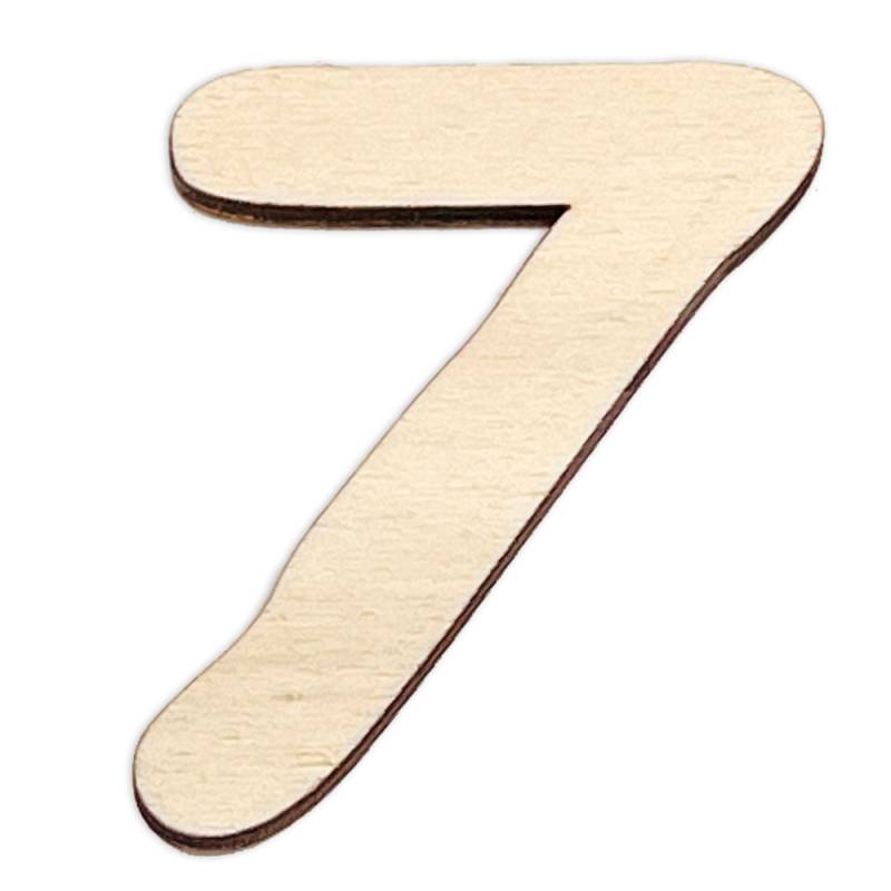 Zahlen aus Holz zum Weiterverarbeiten, Basteln & Bemalen, Größe: 20cm Zahl 7